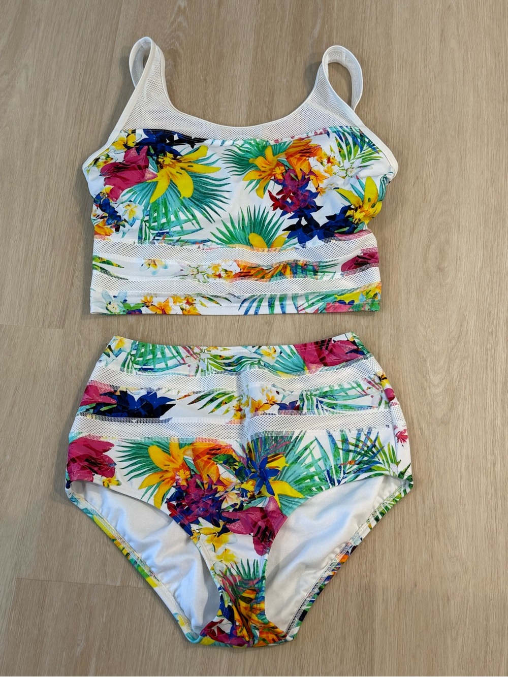 Athleta tropical floral swim set never worn